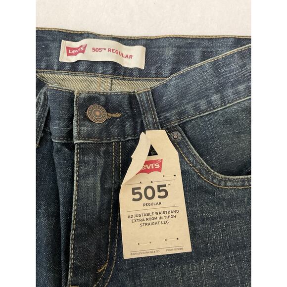 Levis 505 Regular Straight Jeans Boys Size 8 Husky 28x23 Blue New With Tags - Picture 2 of 5